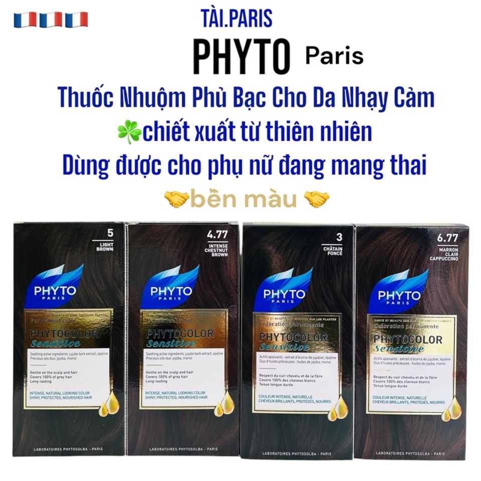 Nhuộm Tóc Phủ Bạc PHYTO 100% Hữu Cơ - Cho Da Nhạy Cảm, Không Gây Kích Ứng, Dưỡng Tóc Tự Nhiên