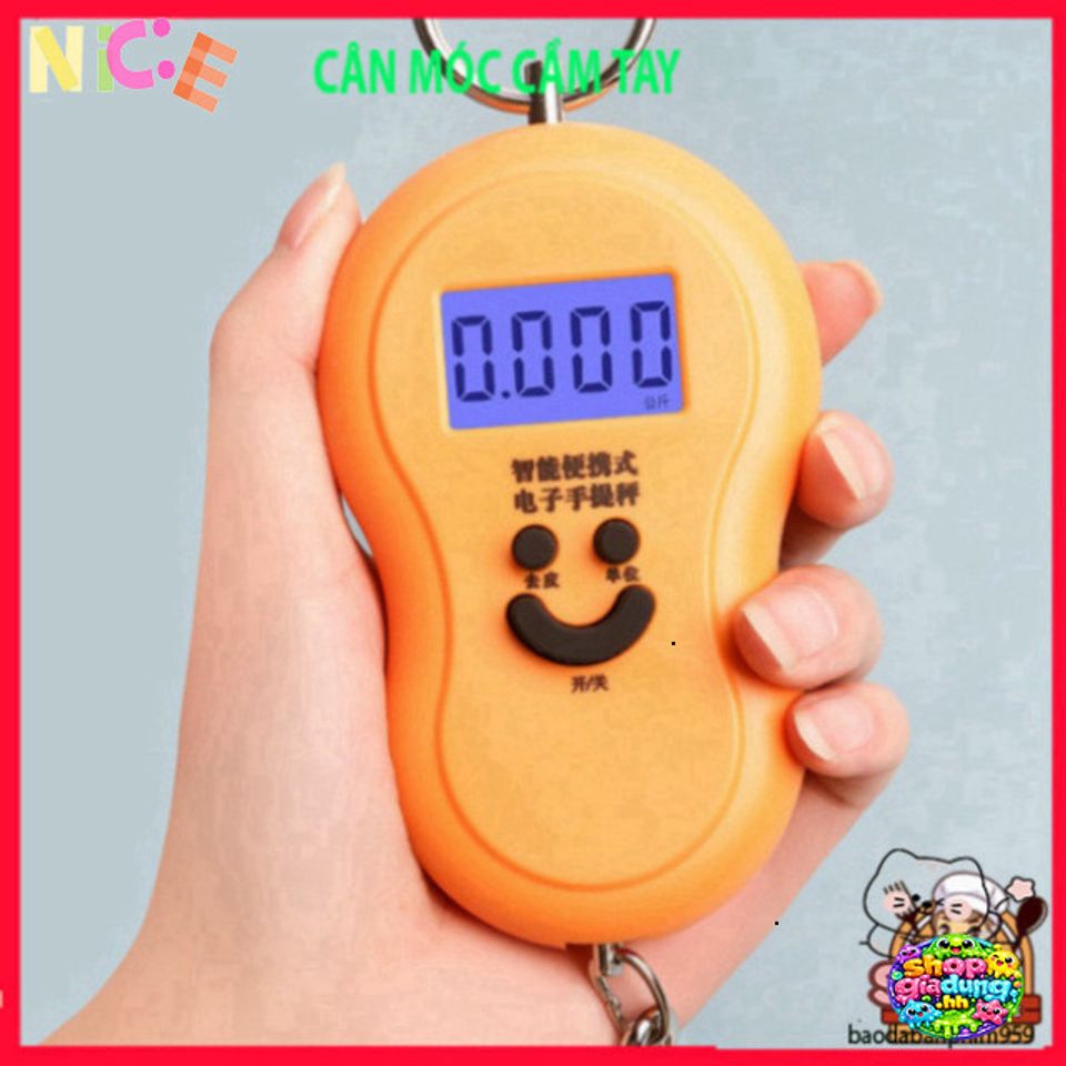 Cân Điện Tử Mini 50kg Hình Mặt Cười - Cân Ăn Chính Xác Di Động, Thiết Kế Tiện Lợi Dành Cho Mua Sắm và Du Lịch