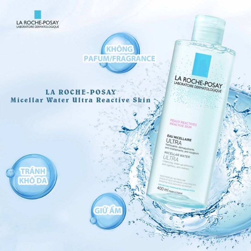 Nước Tẩy Trang La Roche-Posay Effaclar Micellar Water Ultra 400ml - Giải Pháp Hoàn Hảo Cho Da Dầu, Làm Sạch Dịu Nhẹ, Chính Hãng