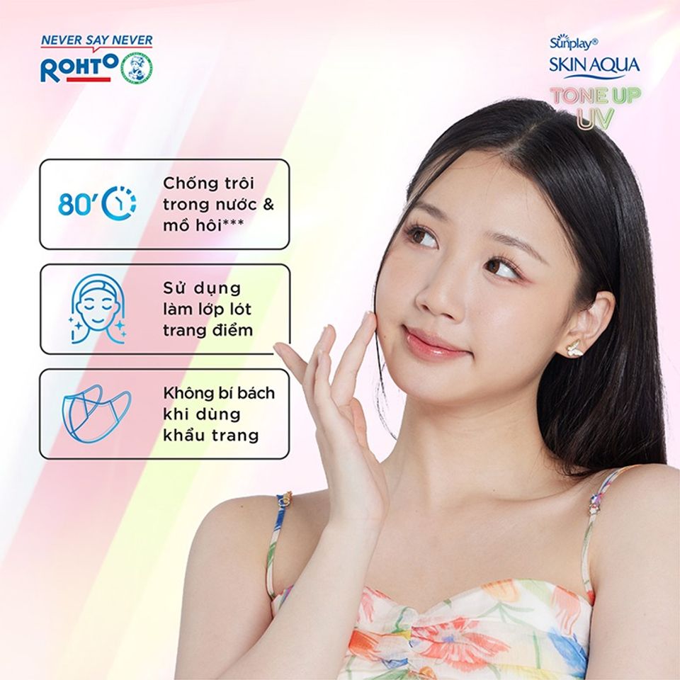 Kem Chống Nắng Sunplay Skin Aqua Tone Up - Rose Color SPF50+ PA++++, Hiệu Chỉnh Sắc Da, Bảo Vệ Da Tối Ưu, Rạng Rỡ Mùa Hè
