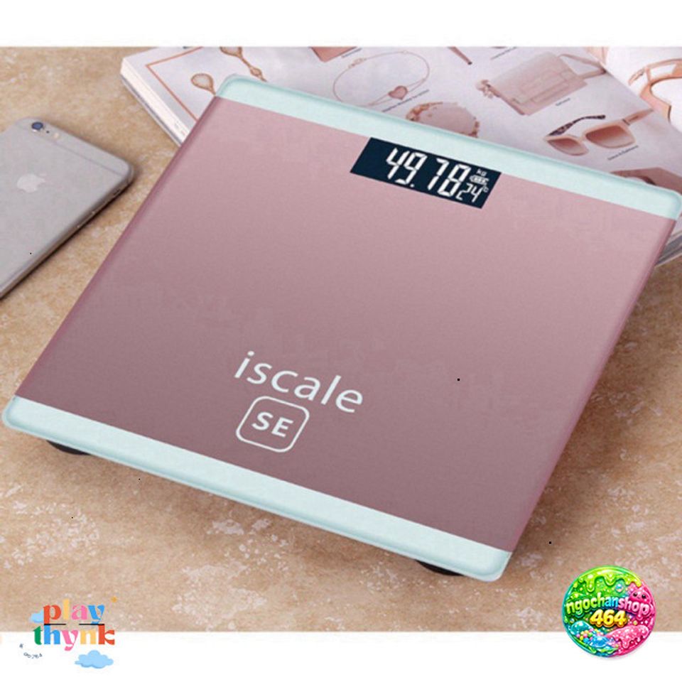 Cân Sức Khỏe Điện Tử ISCALE SE - Thiết Kế Sang Trọng, Kính Cường Lực, Tải Trọng 180kg, Theo Dõi Cân Nặng Gia Đình Chính Xác