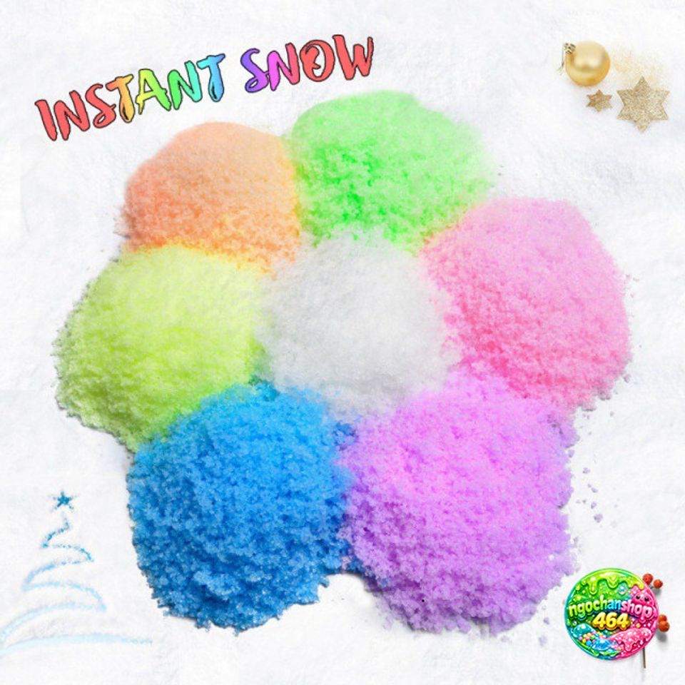 Tuyết Nhân Tạo 50gr - Nguyên Liệu Làm Slime Mây Siêu Mịn 7 Màu - Đồ Chơi Trẻ Em Trang Trí Noel