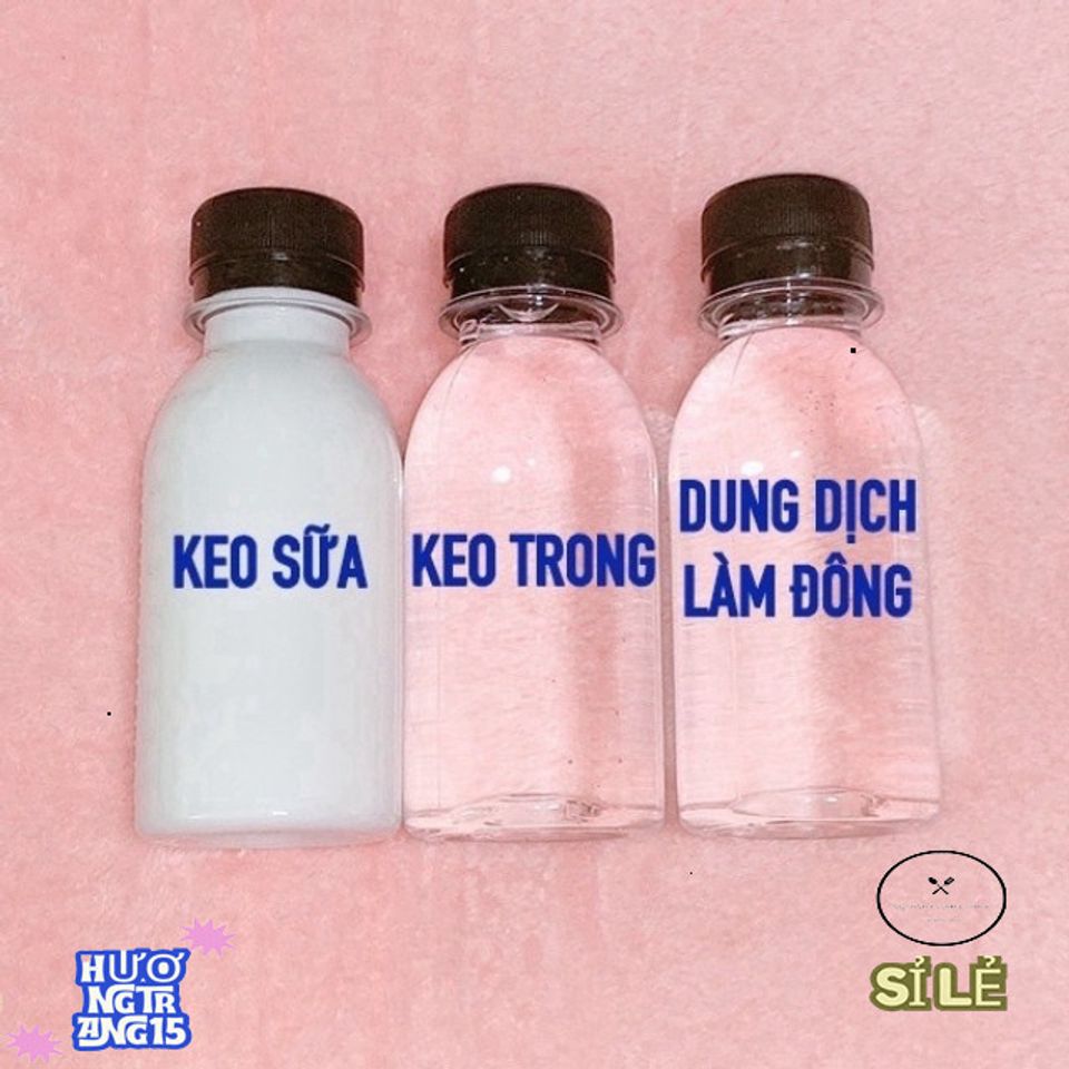 Bộ Ba Chai Chế Tạo Slime - Keo Trong, Keo Sữa và Dung Dịch Làm Đông Cho Trẻ Em - Đồ Chơi Sáng Tạo Thú Vị