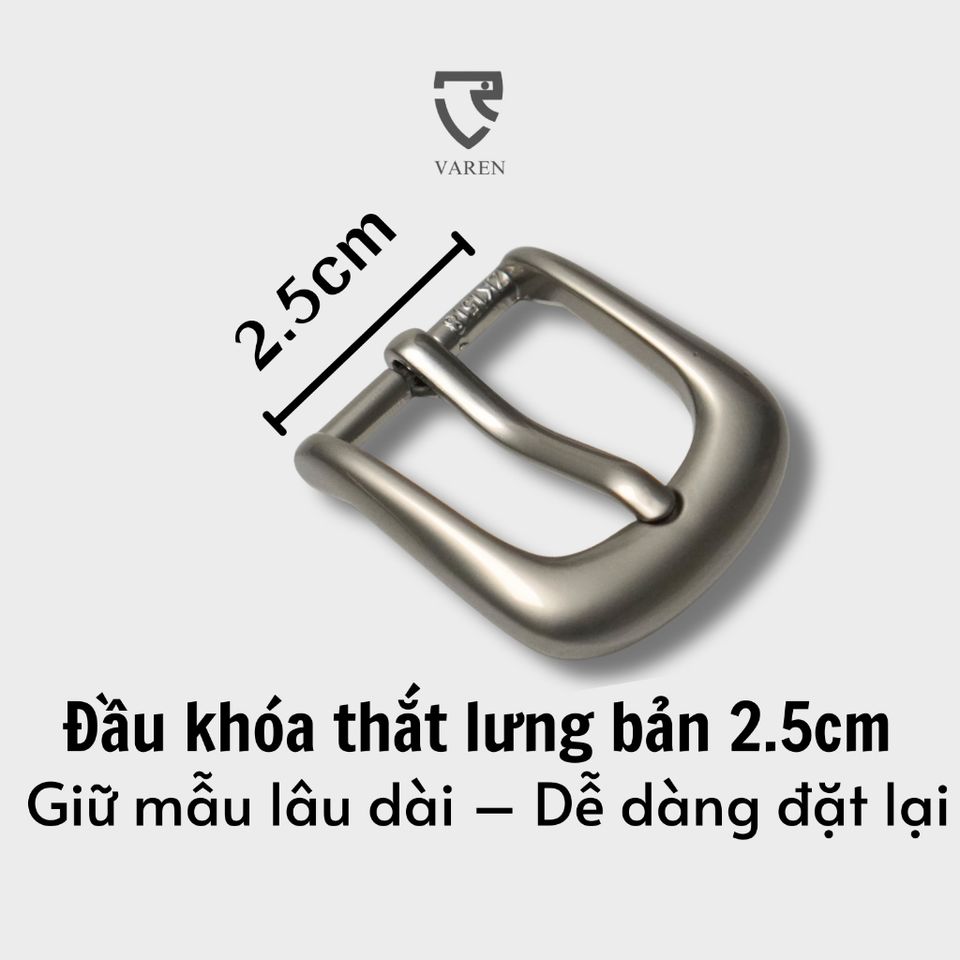Khóa Thắt Lưng Unisex Hợp Kim Chống Gỉ Màu Trắng Xám, Dùng Cho Dây 2.5cm - Sản Phẩm Bán Sỉ Hiện Đại, Phong Cách Tối Giản
