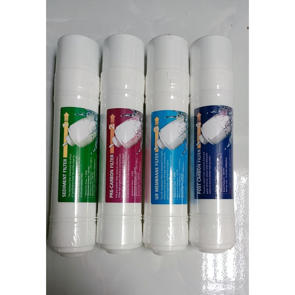 Bộ 4 Lõi Lọc Nước Hàn Quốc Loại Đầu U - Thay Thế Cho Máy Lọc Nước Nhập Khẩu, Đảm Bảo Nguồn Nước Sạch An Toàn