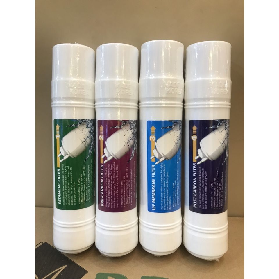 Bộ 4 Lõi Lọc Nước Hàn Quốc Loại Đầu U - Thay Thế Cho Máy Lọc Nước Nhập Khẩu, Đảm Bảo Nguồn Nước Sạch An Toàn