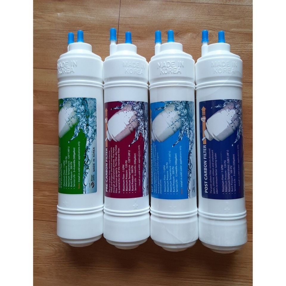 Bộ 4 Lõi Lọc Nước Hàn Quốc Loại Đầu U - Thay Thế Cho Máy Lọc Nước Nhập Khẩu, Đảm Bảo Nguồn Nước Sạch An Toàn