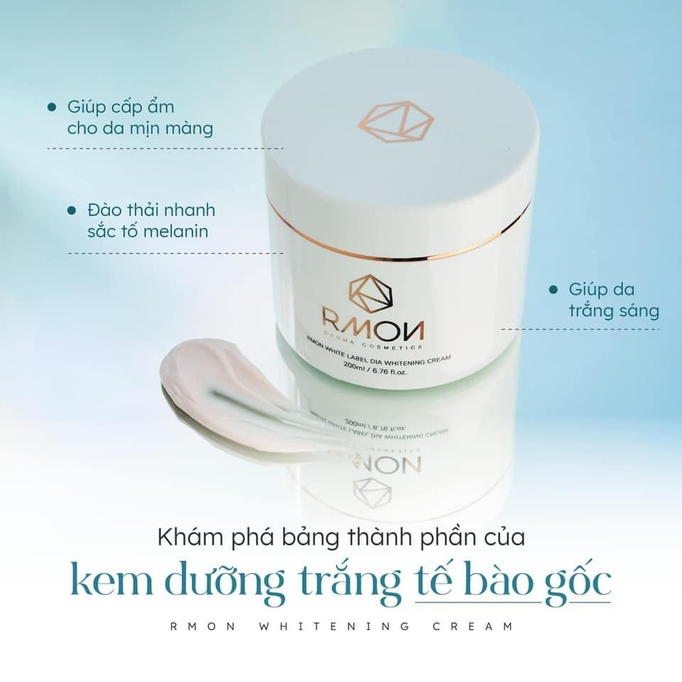 Kem Dưỡng Trắng Da Body Tế Bào Gốc Rmon White Cream 200ml - Làm Sáng Da, Mờ Thâm Nâu, Chất Kem Mượt Mà, Hàn Quốc Chất Lượng Cao