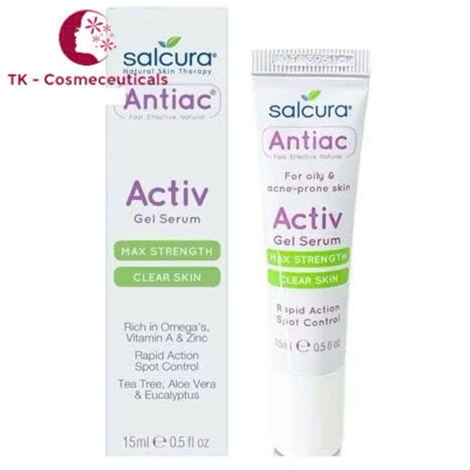 Gel Chấm Mụn Salcura Antiac Activ Gel - Serum Giảm Bóng Da Dầu, Se Khít Lỗ Chân Lông 15ml, An Toàn Cho Da Nhạy Cảm