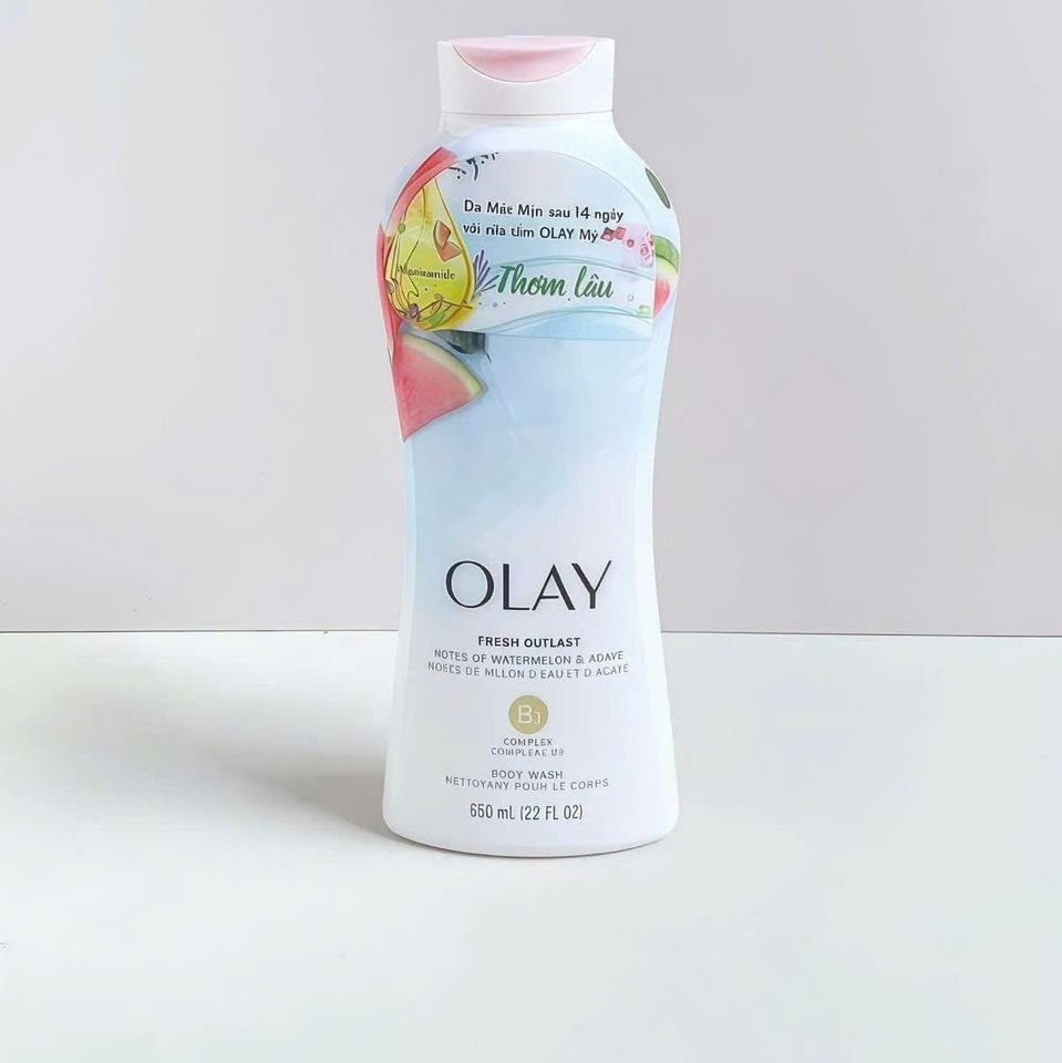 Sữa Tắm Olay Fresh Outlast Watermelon & Agave 650ml - Mát Lạnh, Dễ Chịu, Cho Làn Da Tươi Mát và Sảng Khoái
