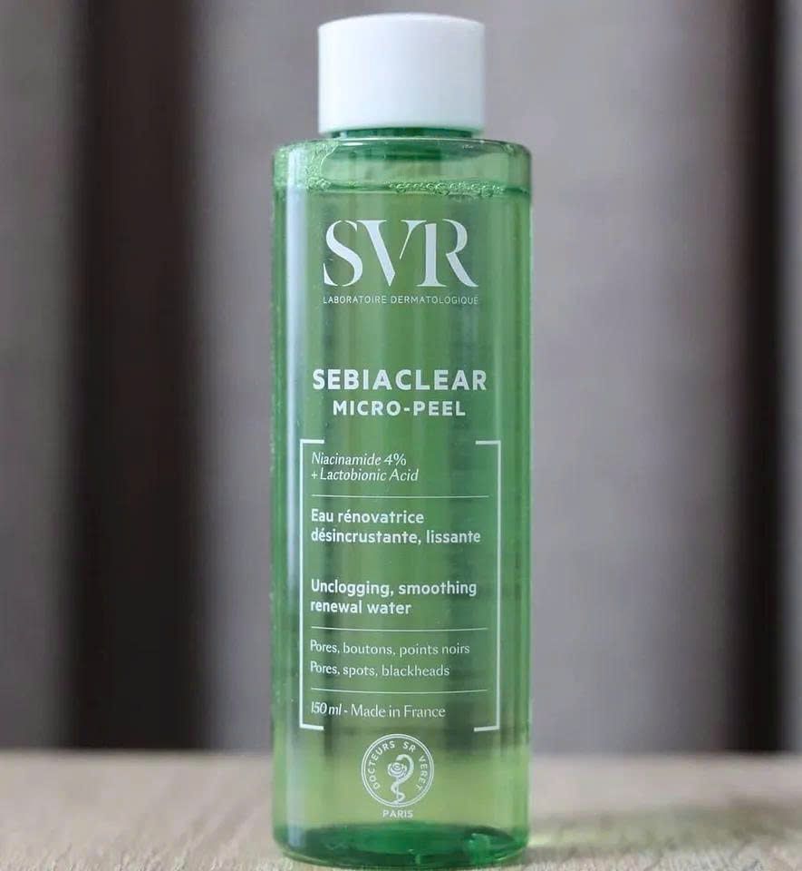 Nước Hoa Hồng SVR Sebiaclear Micro Peel 150ml - Toner Tẩy Tế Bào Chết, Giảm Mụn Cho Da Dầu, Làm Sạch Da Hiệu Quả