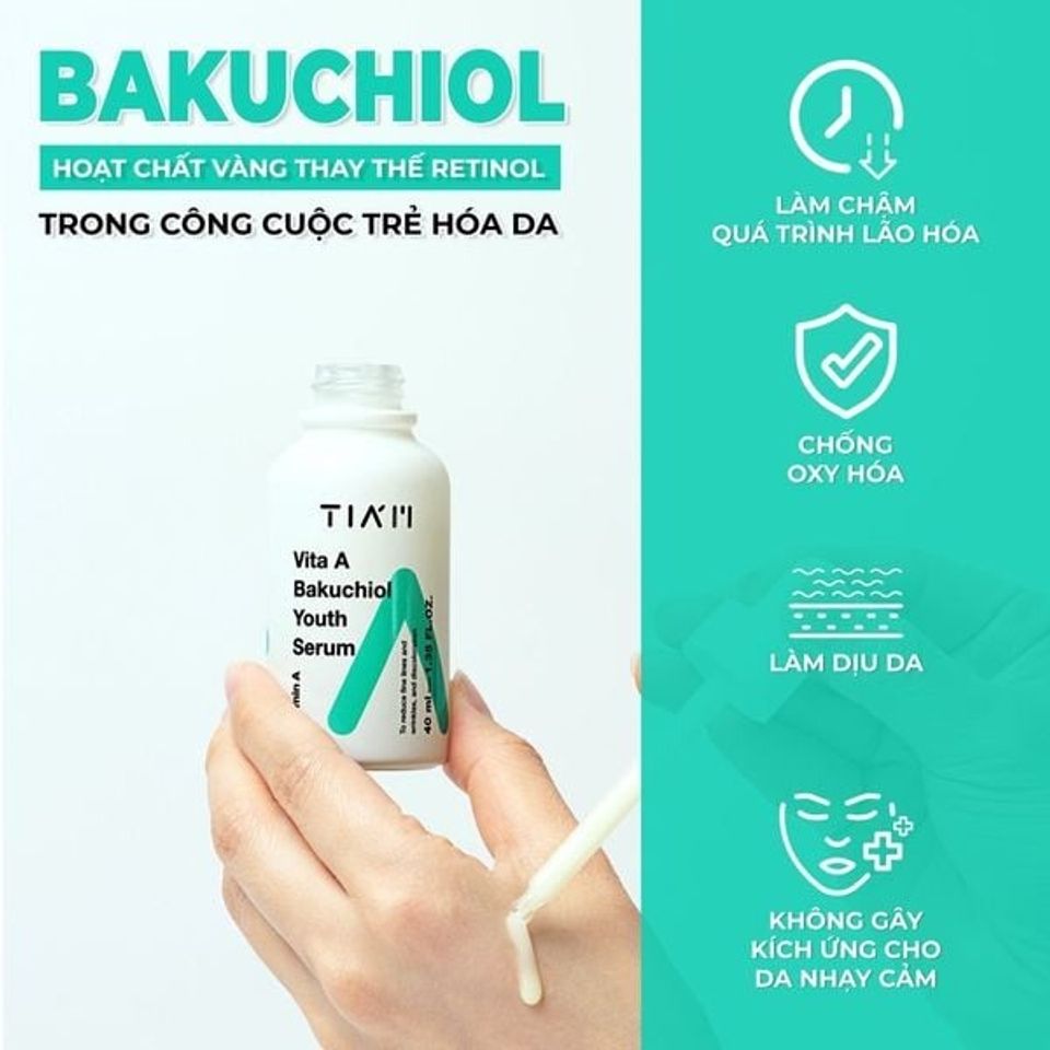 Tinh Chất Dưỡng Da Tiam Vita A Bakuchiol Youth Serum 40ml - Ngừa Lão Hóa, Cung Cấp Độ Ẩm & Cải Thiện Sắc Tố Da