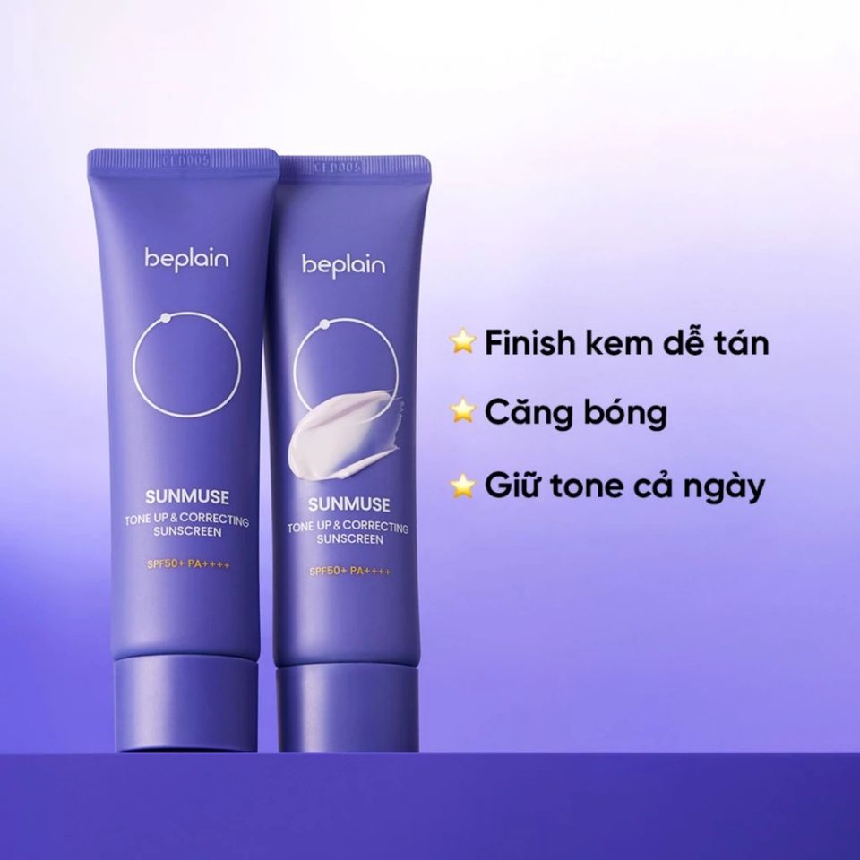 Kem Chống Nắng Nâng Tone Beplain Sunmuse SPF50+ - Làm Sáng Da, Kiểm Soát Dầu Nhờn, Bảo Vệ Da Toàn Diện