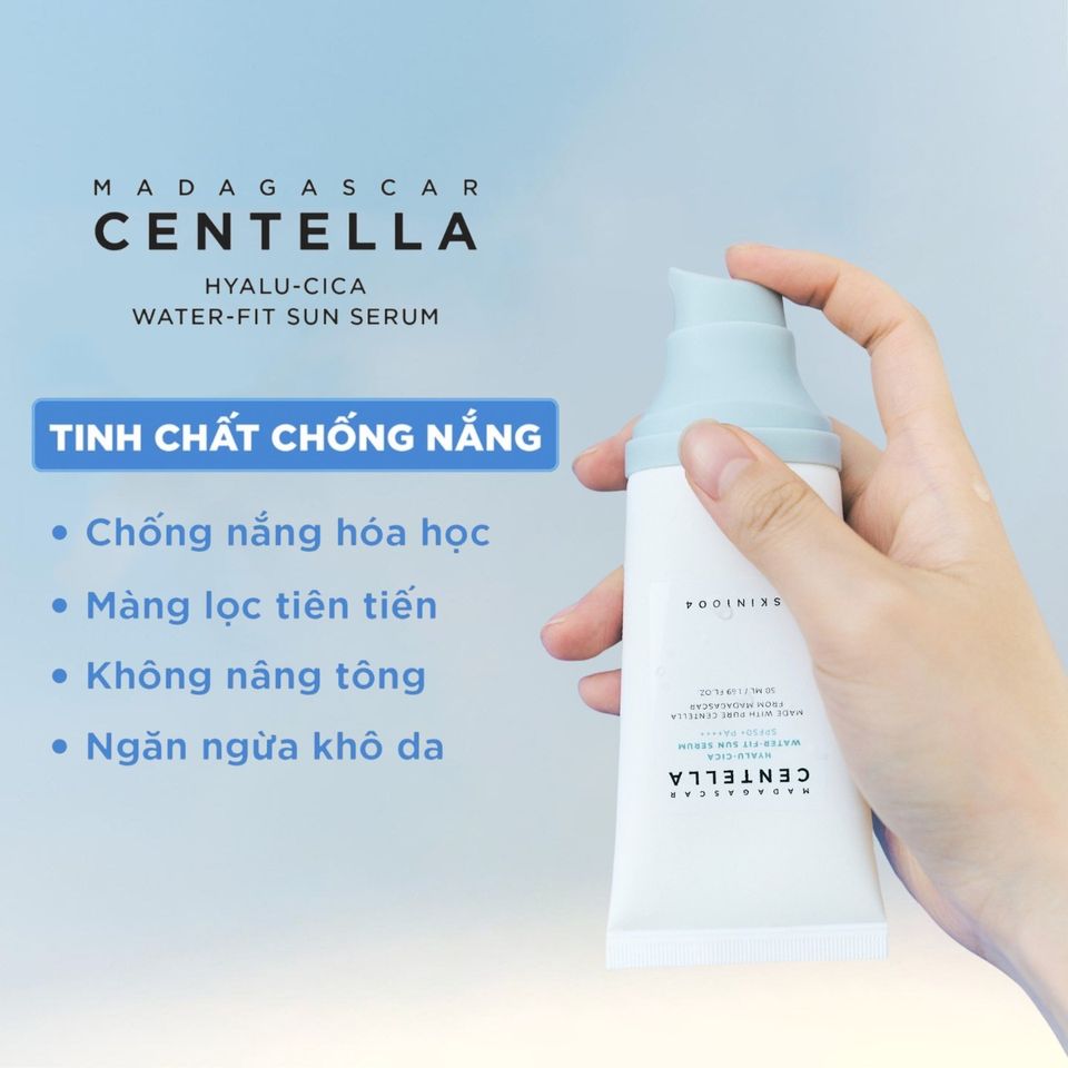 Tinh Chất Chống Nắng Skin1004 Hyalu-Cica Water-Fit Sun Serum SPF50+ PA++++ - Bảo Vệ Da và Cấp Ẩm Toàn Diện 50ml Chính Hãng