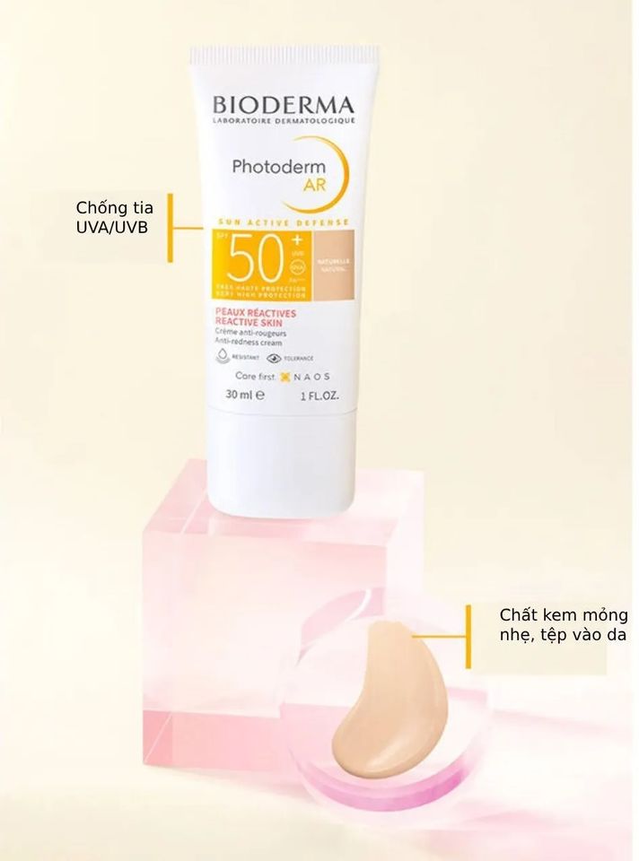 Kem Chống Nắng Bioderma Photoderm AR SPF50+ 30ml - Dưỡng Ẩm, Bảo Vệ Da Khỏe Mạnh, Chính Hãng, Pháp