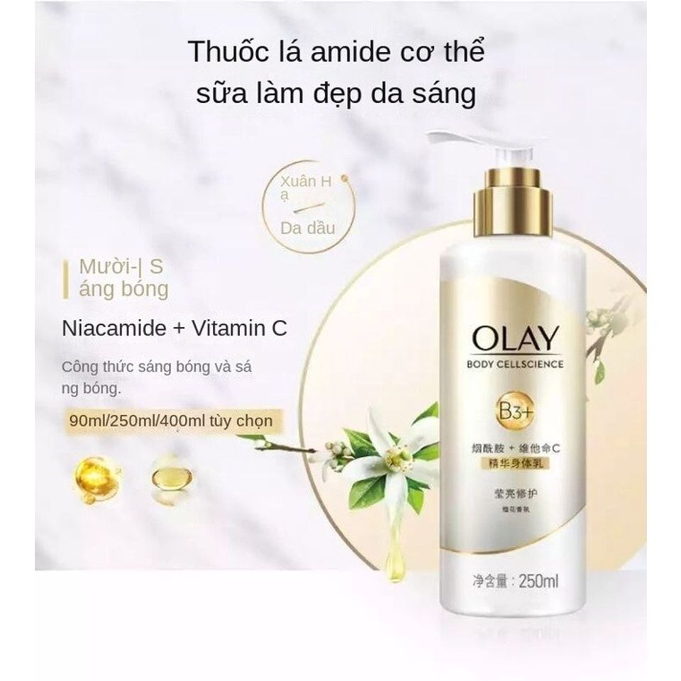 Sữa Dưỡng Thể Olay B3 + Vitamin E 250ml - Dưỡng Trắng Da, Giảm Thâm, Mịn Màng Tươi Trẻ, Chất Lượng Chính Hãng