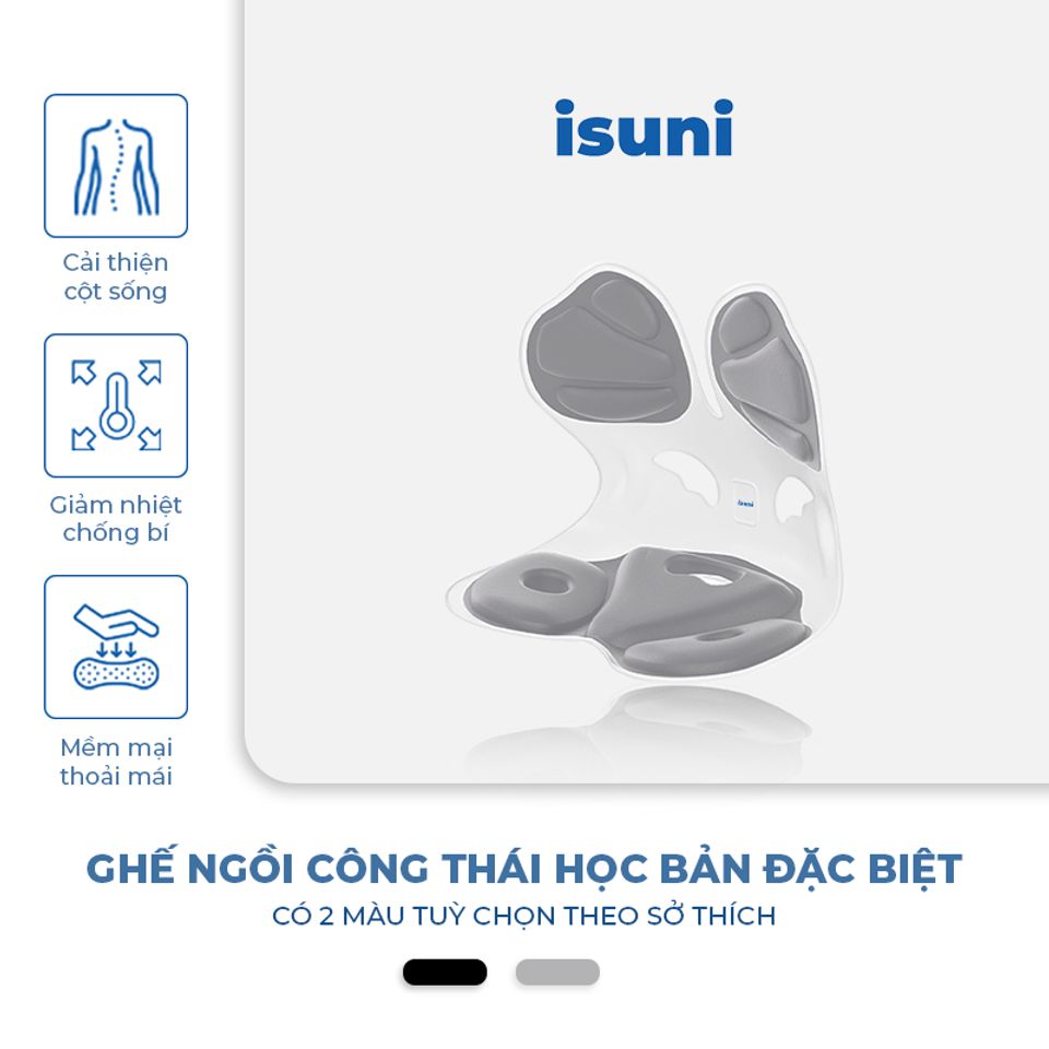 Ghế ISUNI Đặc Biệt Tựa Lưng Công Thái Học - Giảm Đau Mỏi Lưng, Hỗ Trợ Tư Thế, Thiết Kế Đột Phá, Chống Gù Lưng