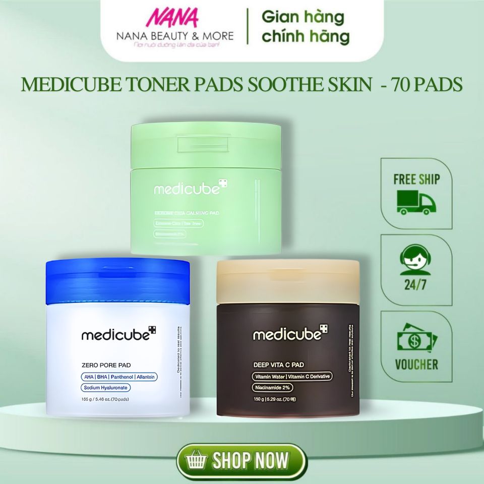 Toner Pad MEDICUBE 100ML - Giải Pháp Làm Dịu Da, Thu Nhỏ Lỗ Chân Lông, Trắng Sáng Da - Chăm Sóc Da Toàn Diện