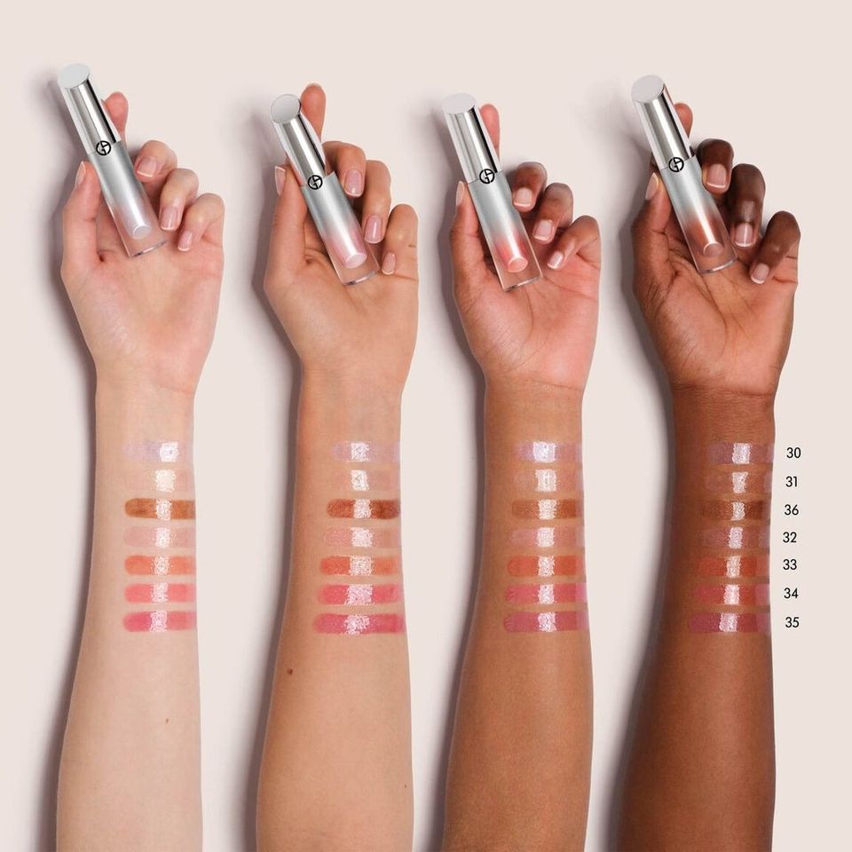 Son ARMANI Prisma Glass Icy Plumper #33 Rosewood Frost - Son Cao Cấp Tăng Cường Độ Đầy Cho Môi, Lì Màu, Dưỡng Ẩm, Quà Tặng Tuyệt Vời