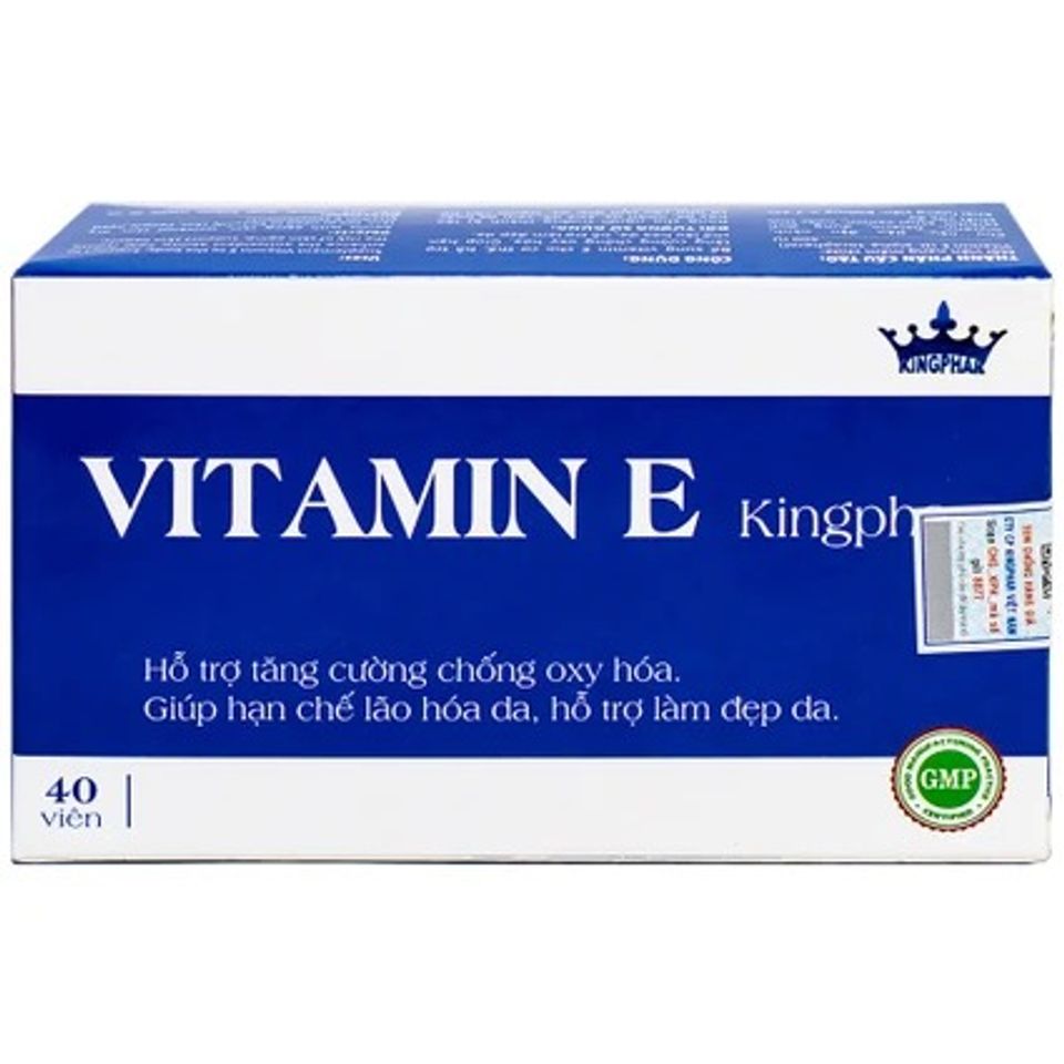 Viên uống Vitamin E Kingphar 400 IU - Bổ sung vitamin E hỗ trợ chống oxy hóa và làm đẹp da (4 vỉ x 10 viên)