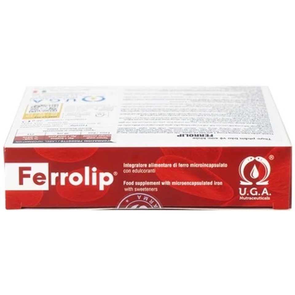 Bột Sắt Ferrolip Uga - Giải Pháp Hỗ Trợ Thiếu Máu, Bổ Sung Sắt Dễ Uống Cho Phụ Nữ Mang Thai (20 Gói)