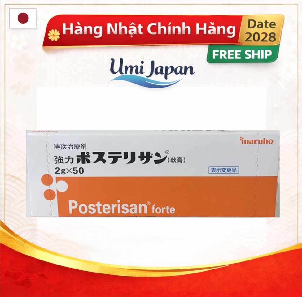 Kem Bôi Trĩ Nhật Bản Posterisan Forte - Giảm Đau Rát, Chăm Sóc Da Hậu Môn - Hộp 50 Tuýp Tiện Lợi