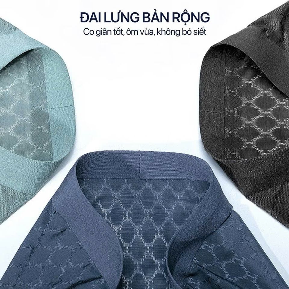 Quần lót nam BOLDMAN thun lạnh mềm mại, thoáng khí, thiết kế boxer lưới - Chất liệu polyamide + spandex, đa màu sắc M-XXL