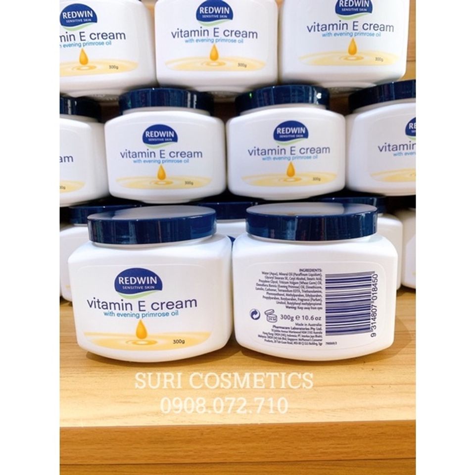 Kem Dưỡng Da Redwin Vitamin E Cream 300g - Dưỡng Ẩm, Chống Lão Hóa, Phục Hồi Da - Sản Phẩm Úc Chính Hãng