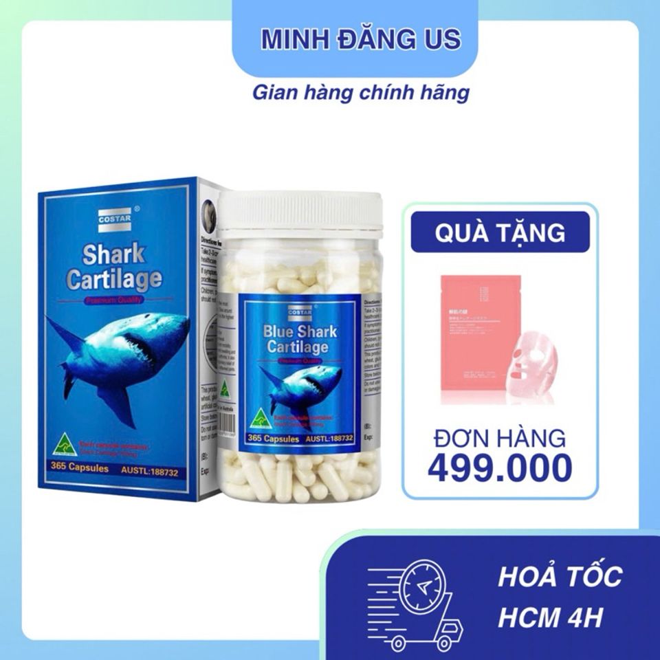 Viên Uống Sụn Cá Mập Costar Shark Cartilage 750mg - Hỗ Trợ Khớp và Sức Khỏe Xương - 365 Viên Nhập Khẩu Úc