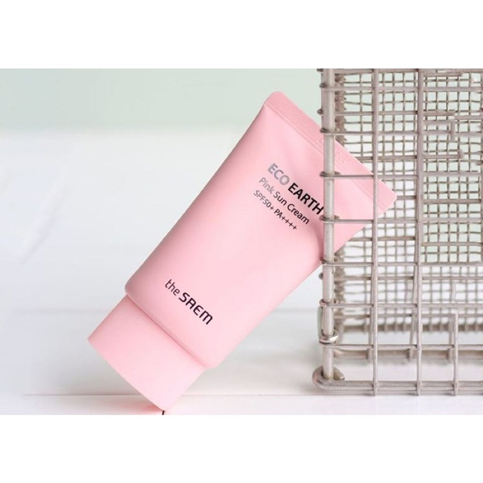Kem Chống Nắng The Saem Eco Earth Power Hồng 50ml - Bảo Vệ Da, Xuất Xứ Hàn Quốc, Chống Nắng Nhanh Chóng, Dưỡng Ẩm Tối Ưu