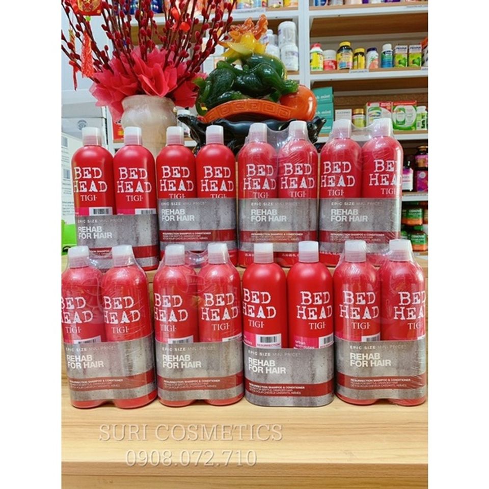 Bộ Dầu Gội Xả Bed Head Tigi Đỏ 750ml - Phục Hồi Tóc Hư Tổn Cấp Độ 3, Dưỡng Ẩm và Bảo Vệ Tóc Khỏe Mạnh