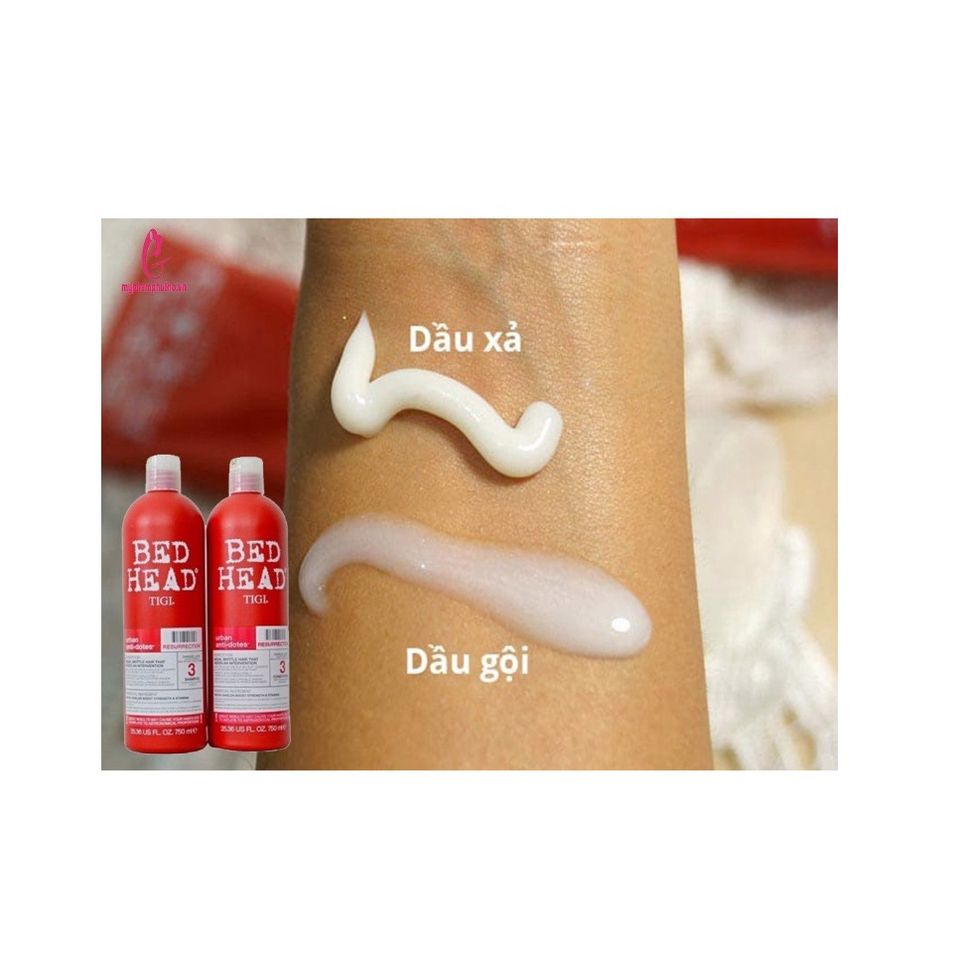 Bộ Dầu Gội Xả Bed Head Tigi Đỏ 750ml - Phục Hồi Tóc Hư Tổn Cấp Độ 3, Dưỡng Ẩm và Bảo Vệ Tóc Khỏe Mạnh