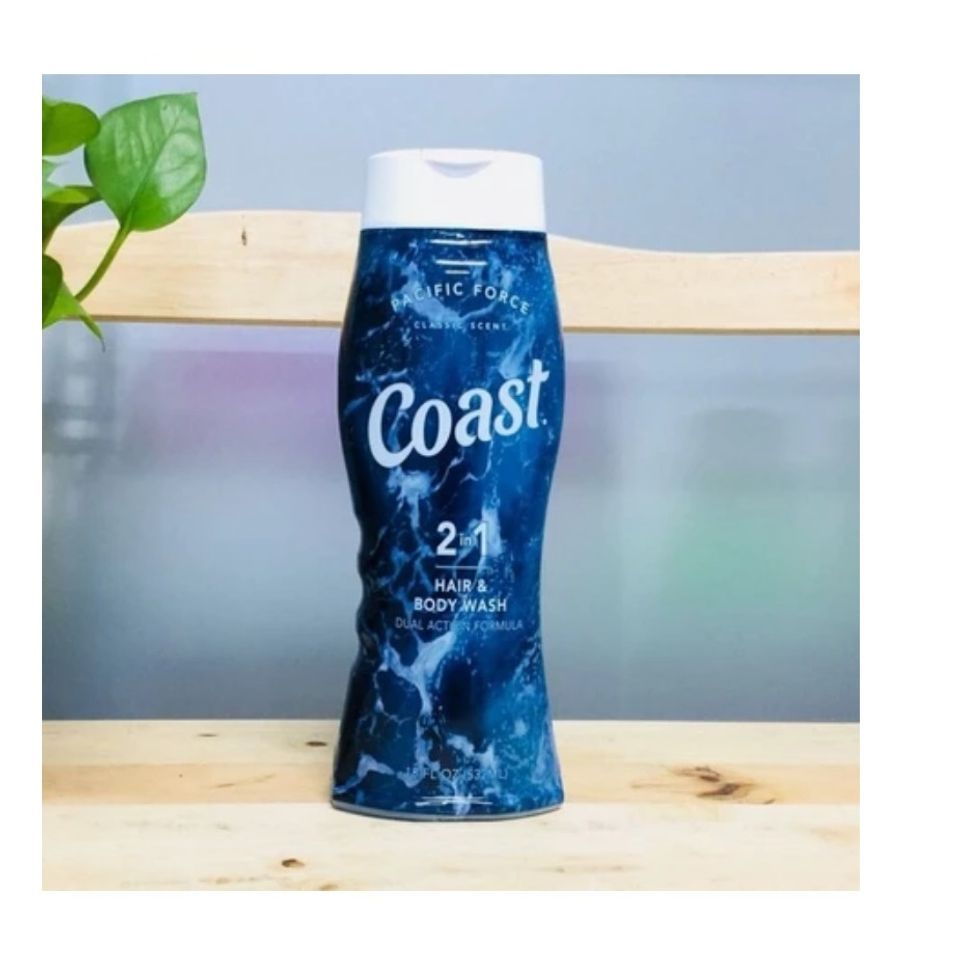 Dầu Tắm Gội Coast 2IN1 532ml - Sữa Tắm & Dầu Gội Gel Nam Tính, Hương Thơm Lâu, Dưỡng Ẩm, Sạch Sẽ, Mềm Mại, Tiện Lợi Dùng Hàng Ngày