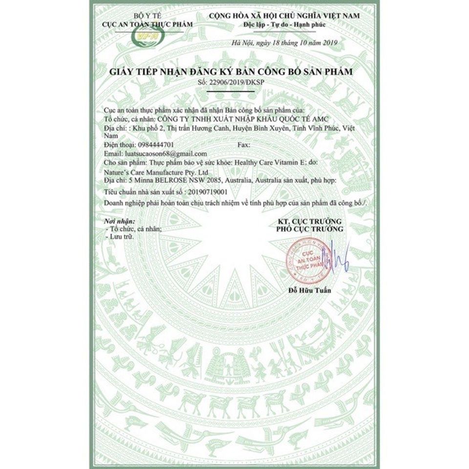 Viên Uống Bổ Sung Vitamin E Healthy Care 500IU - 200 Viên Cải Thiện Đẹp Da, Chống Lão Hóa & Tóc Khỏe Mượt, Xuất Xứ Úc