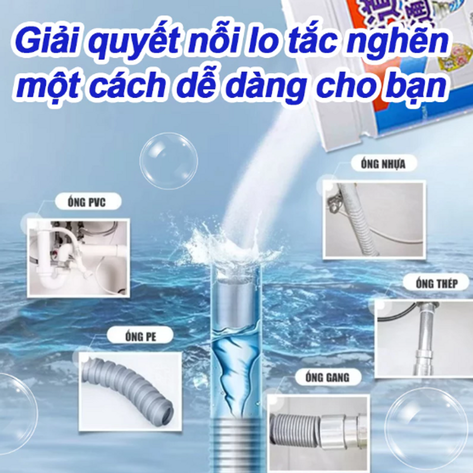Bột Thông Tắc Cống - Bột Thông Cống Cực Mạnh , Thông Tắc Bồn Cầu, Bồn Rửa Bát, Đường Ống Nhanh Chóng, Hiệu Quả