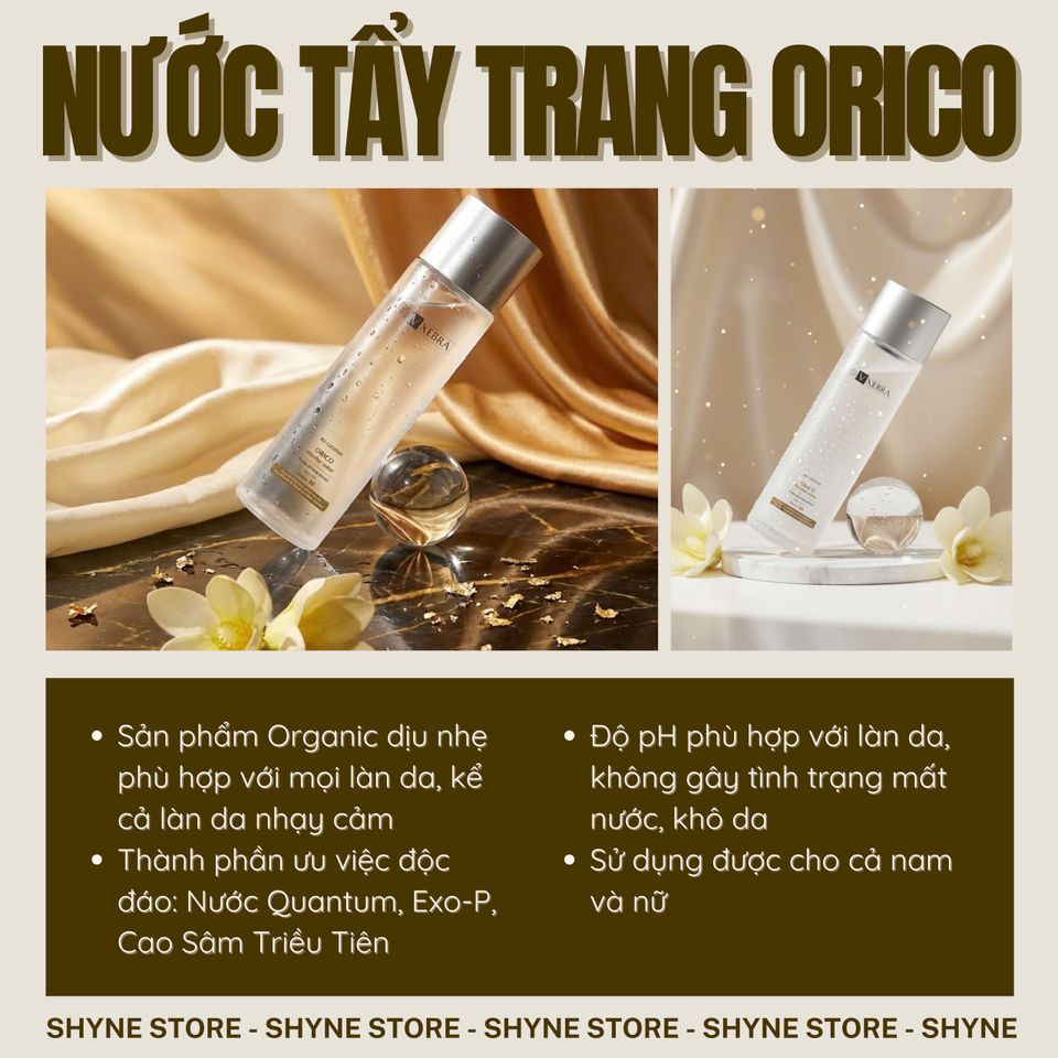 Nước tẩy trang Vxebra Orico 190ml - Làm sạch trang điểm, dịu nhẹ da