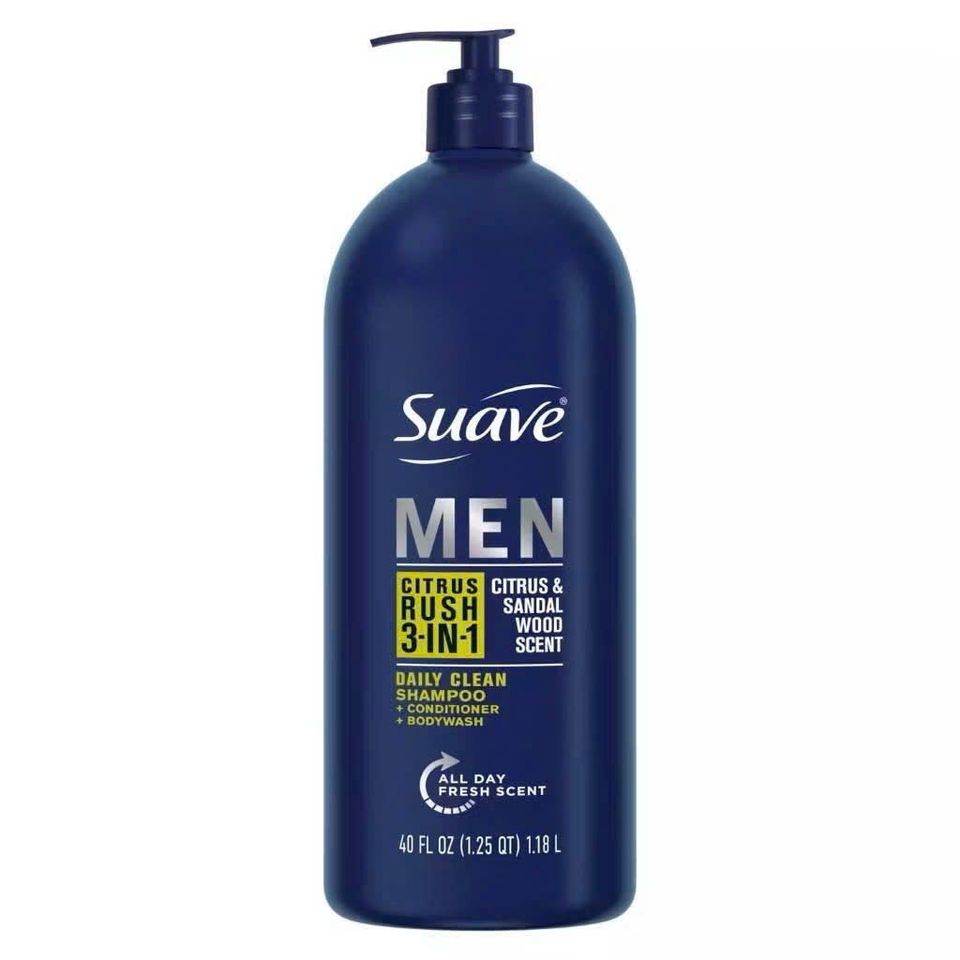 Sữa Tắm Suave Men 3in1 Citrus 1.18L - Tắm Gội Mát Lạnh và Sạch Nhanh Dành Cho Nam giới