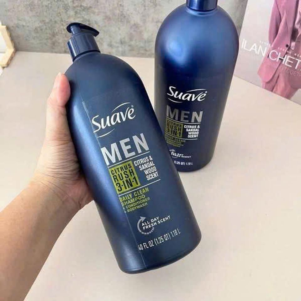 Sữa Tắm Suave Men 3in1 Citrus 1.18L - Tắm Gội Mát Lạnh và Sạch Nhanh Dành Cho Nam giới