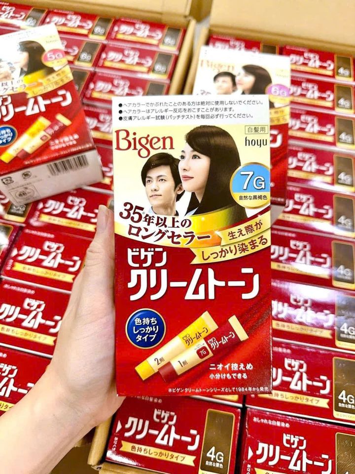 Nhuộm Tóc Bigen Số 7 Đen Tự Nhiên – che phủ bạc tốt, giữ màu bền