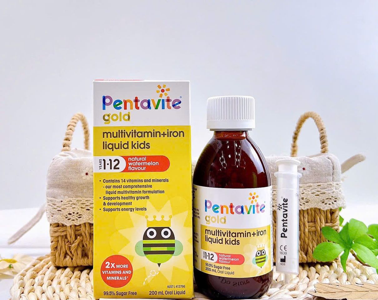 Vitamin Tổng Hợp Pentavite Gold Multivitamin + Iron 200ml – Bổ sung vitamin và tăng cường sức đề kháng cho trẻ em