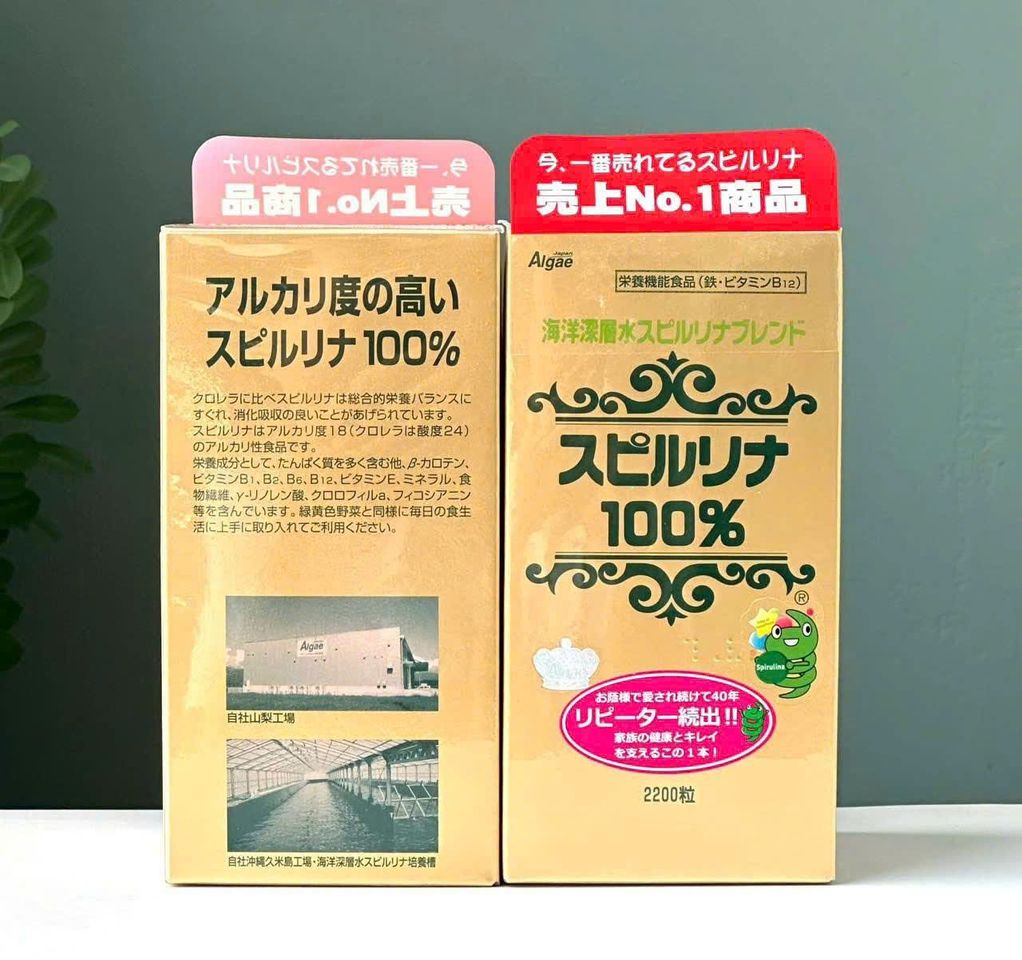 Tảo Xoắn Spirulina Nhật Bản 2200 Viên - Bổ Sung Dinh Dưỡng Tự Nhiên, Tăng Cường Sức Khỏe, Hỗ Trợ Miễn Dịch