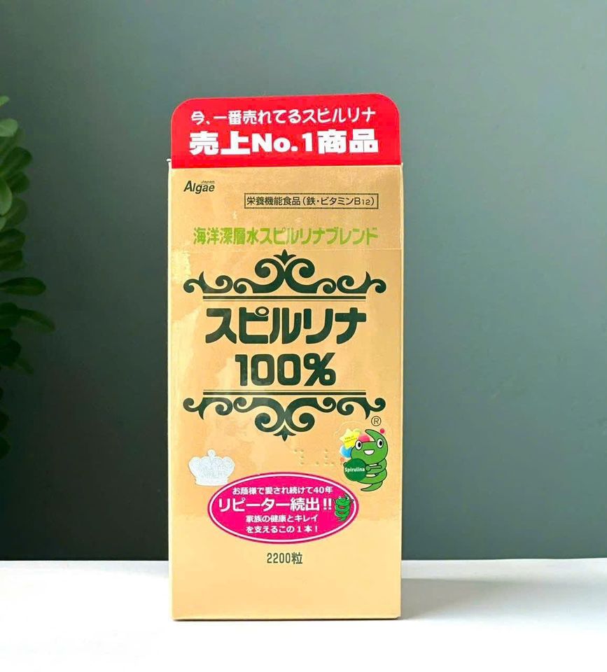 Tảo Xoắn Spirulina Nhật Bản 2200 Viên - Bổ Sung Dinh Dưỡng Tự Nhiên, Tăng Cường Sức Khỏe, Hỗ Trợ Miễn Dịch