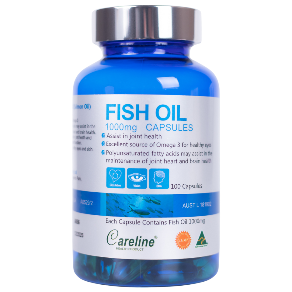 Viên uống dầu cá Careline 1000mg - Bổ sung DHA, EPA hỗ trợ thị lực và sức khỏe tim mạch (100 viên) nhập khẩu chính ngạch từ Úc