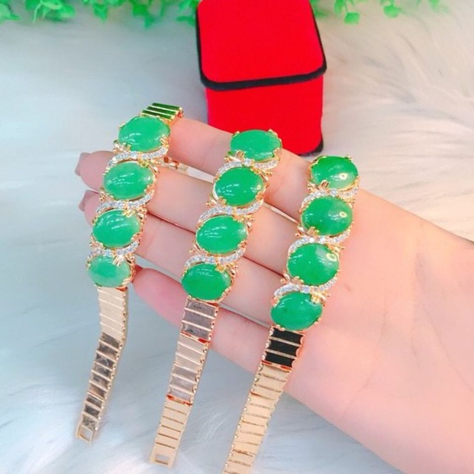 Vòng tay nữ, lắc tay nữ màu xanh thạch bền màu H20 623006