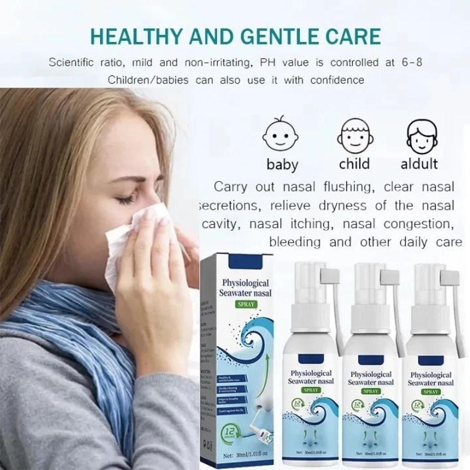 Nước Biển Sâu Xịt Mũi Dạng Phun Sương Cho Người Lớn - Giảm Ngạt Mũi, Khô Rát Mũi Tứcc Thiì - Ann Toànn Dịu Nhẹ