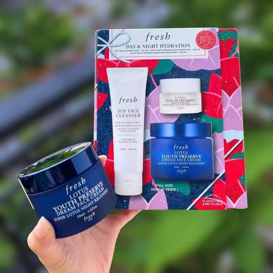 Set Dưỡng Ẩm Ngày & Đêm Fresh - Chăm Sóc Da Mặt, Làm Mềm Da, Hydration Essentials cho Làn Da Khỏe Mạnh