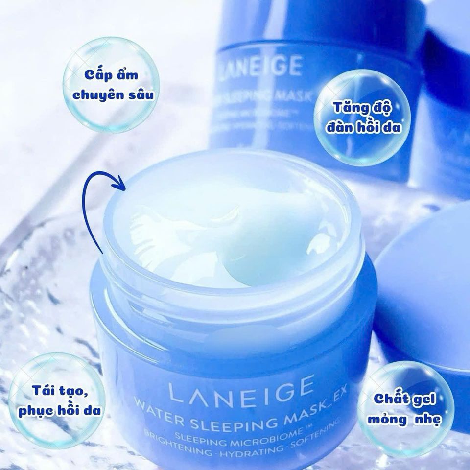 Mặt nạ ngủ Laneige Water Sleeping Mask 15ml – Cấp nước, làm dịu da mặt, sản phẩm dưỡng ẩm hoàn hảo cho ngủ sâu.