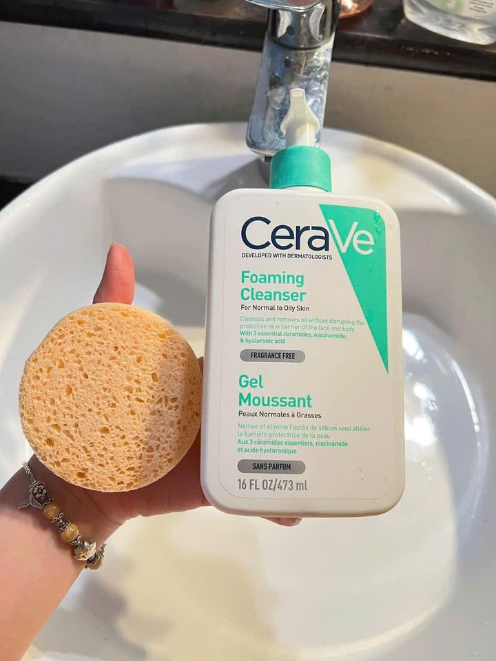 (Auth 100%) Sữa Rửa Mặt Cerave Foaming Cleanser 473ml – Làm Sạch Sâu, Giảm Nhờn, Dành Cho Da Dầu và Nhạy Cảm