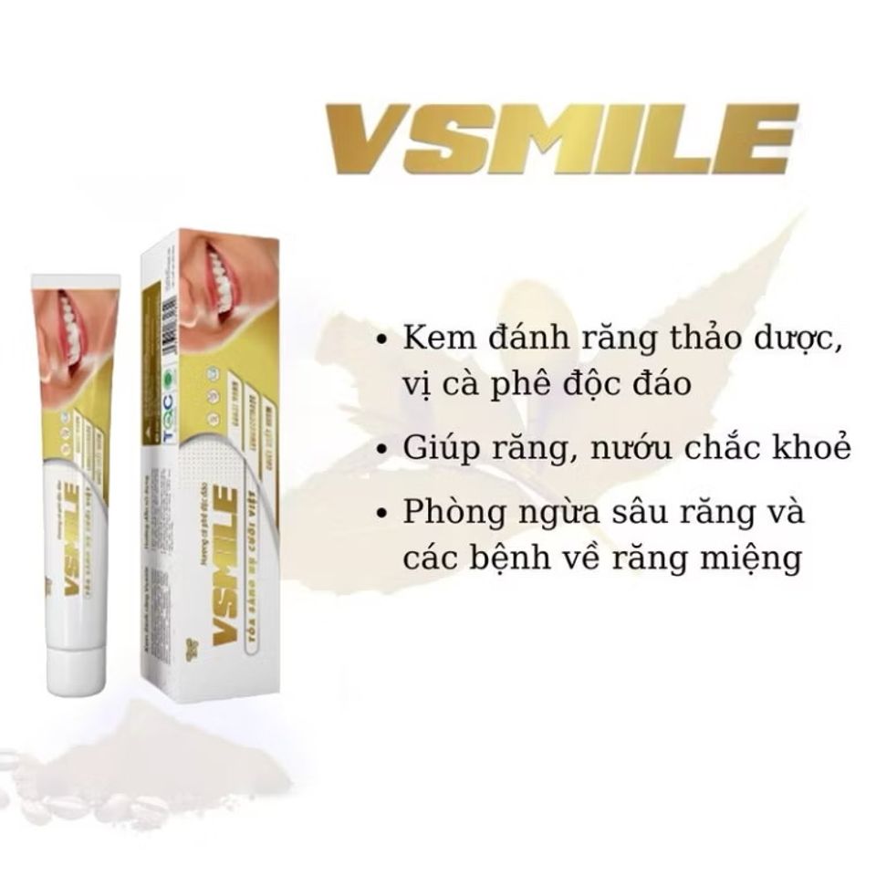 Kem Đánh Răng V-Smile Vị Cà Phê VINALINK 150g - Chăm Sóc Răng Miệng Tự Nhiên Cho Trẻ Từ 2 Tuổi Trở Lên