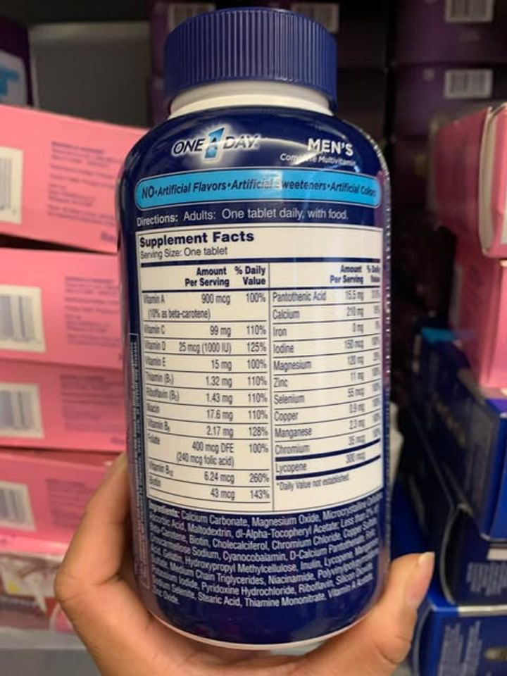 Viên uống vitamin tổng hợp One A Day Men's 300 viên - Bổ sung sức khỏe, tăng cường sinh lực cho nam giới dưới 50 tuổi 625003